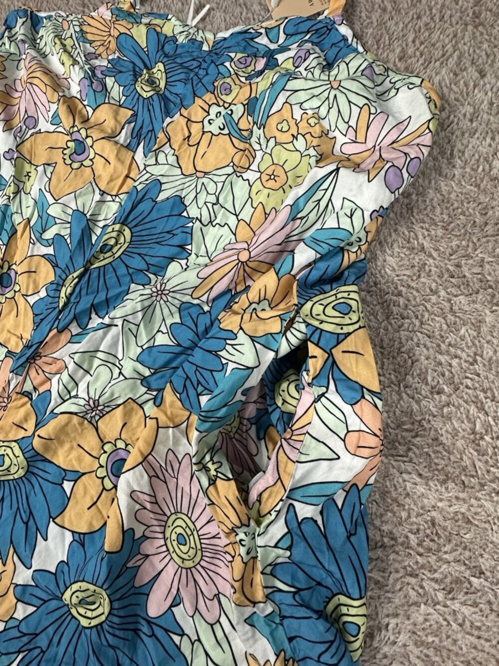 NWT BloomChic Womens Size 12 Wide Leg Jumpsuit Retro Floral Boho Pocket - Picture 8 of 16